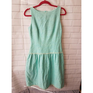 David Meister tweed drop waist dress fringe 6